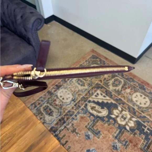 OAD New York burgundy leather wristlet NWOT